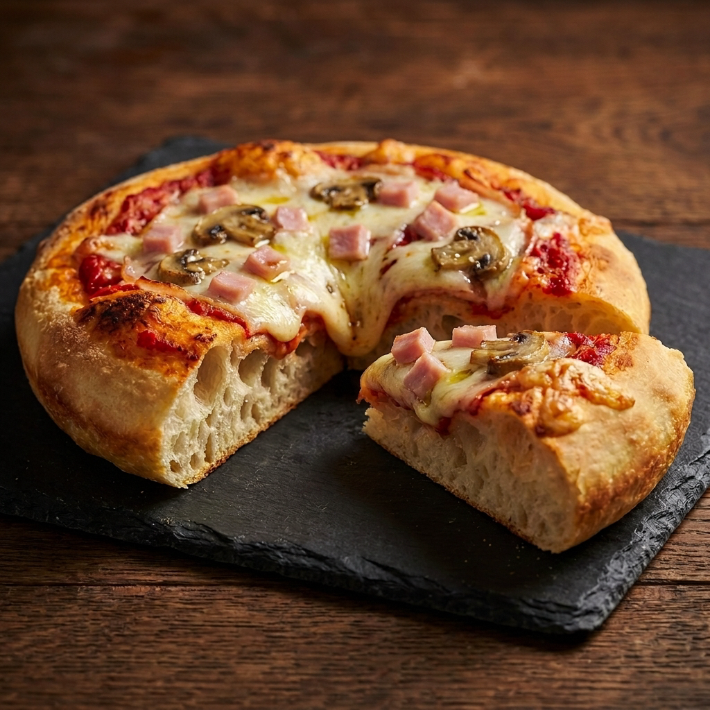Pizza Jamón dulce y setas de La Pixetta